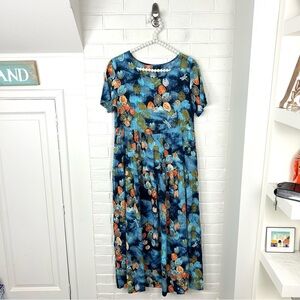 Lily Pad Dragonfly Patterned Maxi Dress